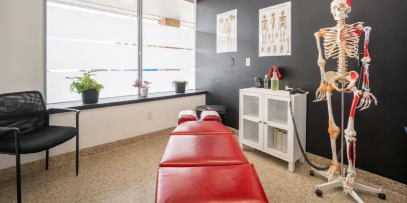 Calm, welcoming Bloom Chiropractic treatment room in West Des Moines